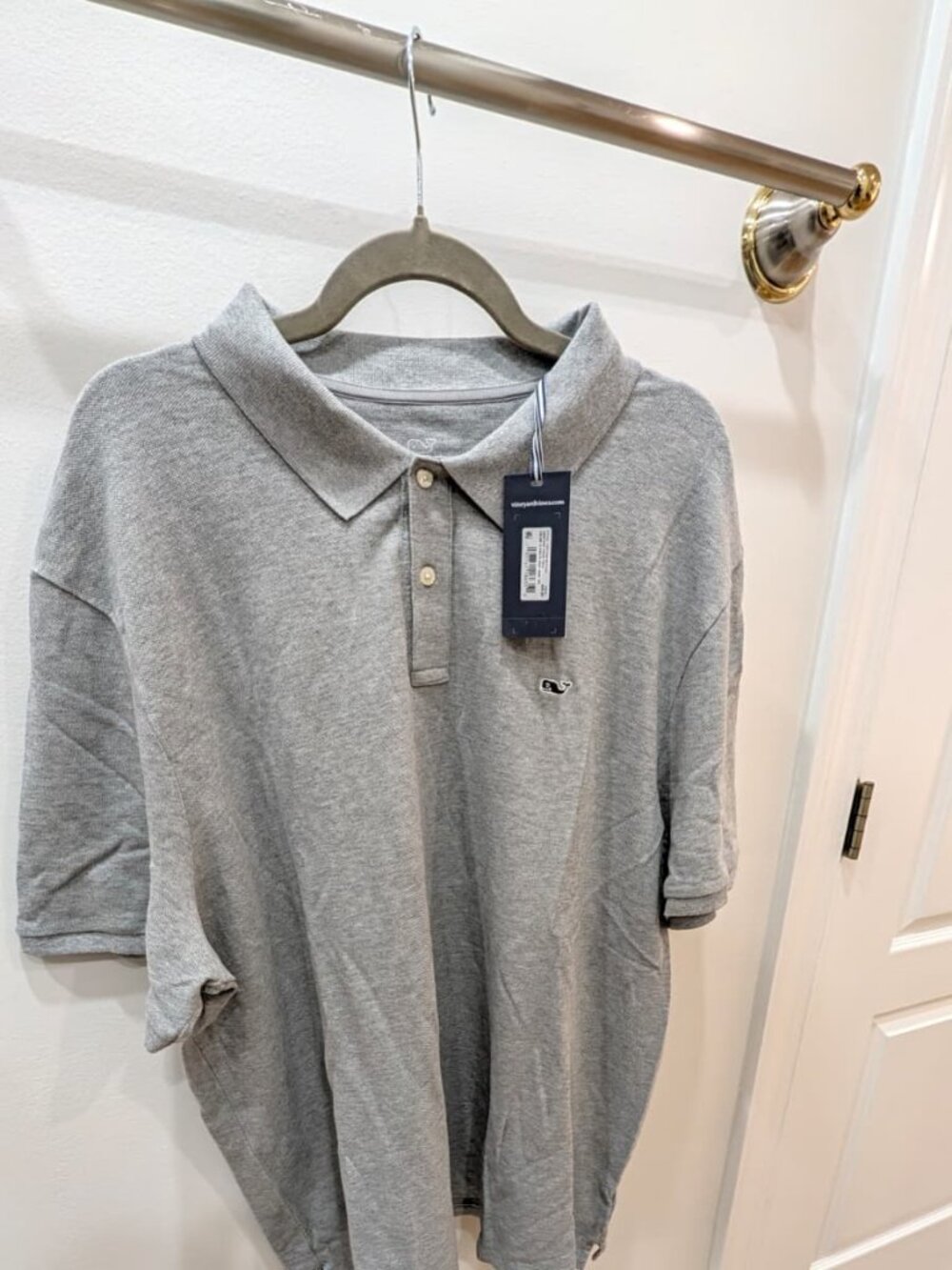 Vineyard Vines Heritage Pique Polo Mens XXL Gray NWT